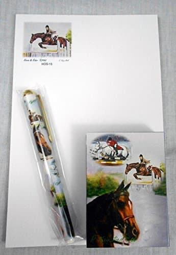 Horse Lover Gift Set by Ruth Maystead includes Horse Note Pad, Pen and Playing Cards (Dressage)