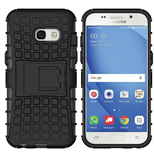 Samsung A3 2017 Case, La Farah Rugged Armor Hybrid Cell Phone Case with Kickstand,Protective Cover for Samsung Galaxy A3 2017 (Black)