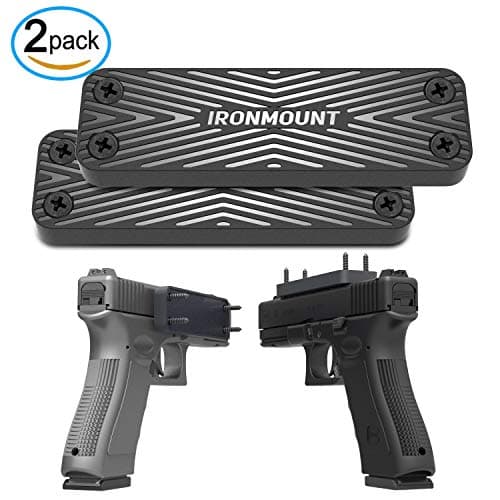 Gun Magnet Mount 2-Pack | 43 Lbs Rated | IronMount Rubber Coated Magnetic Gun Mount & Holster | Concealed Holder for Car, Handgun, Pistol, Shotgun, Rifle