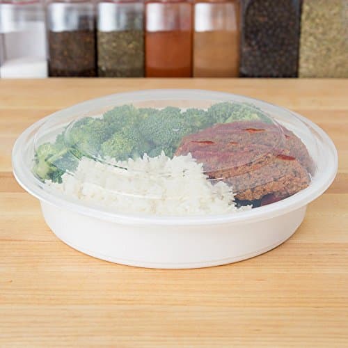 Emmner 16 oz round White Meal Prep Containers Durable BPA Free Plastic Reusable Food Storage Container Microwave & Dishwasher Safe Airtight Lid For Portion Control & Bento Box Lunch Box 15 Pack