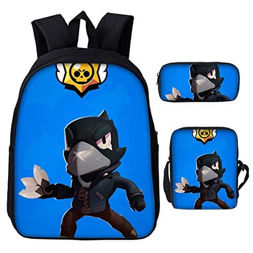 Children's Backpack Casual Light Breathable 3D Game Graphics 3 in 1 Backpack Set