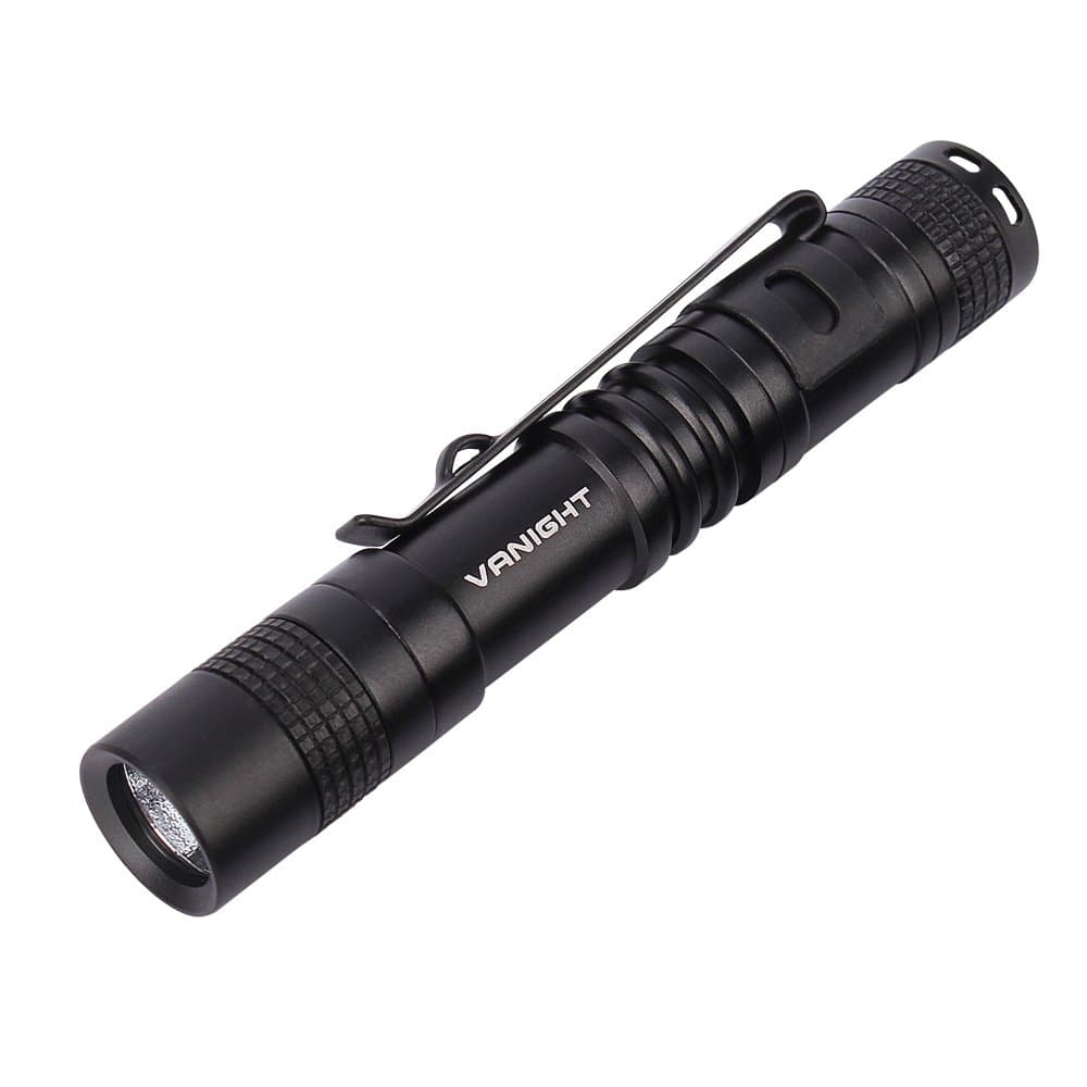 VANIGHT Mini LED Pocket Flashlight with Belt Clip Powered by 1 X AAA Battery