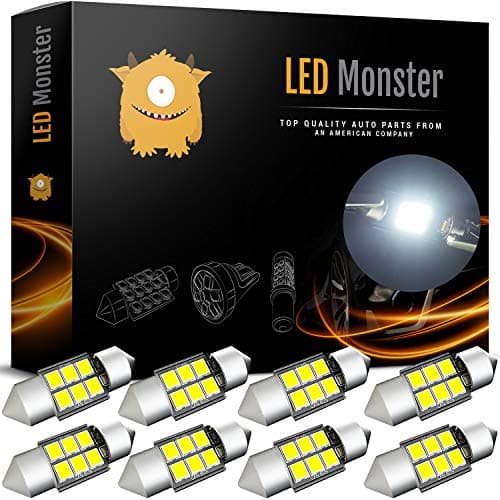 LED Monster 8-Pack 6 SMD 31mm LED Bulb CANBUS 3030 Festoon White Color Chipset Error-Free Festoon Lights Map Dome Door Light for DE3175 DE6428 (8)