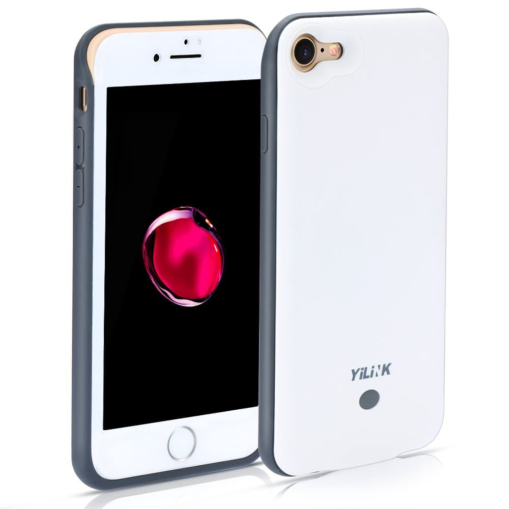 iPhone Battery Case iPhone 7 YILILK Slim Charging Case Rechargeable Extended Backup Battery Cover 100% Extra Battery(iPhone 7 4.7", white)