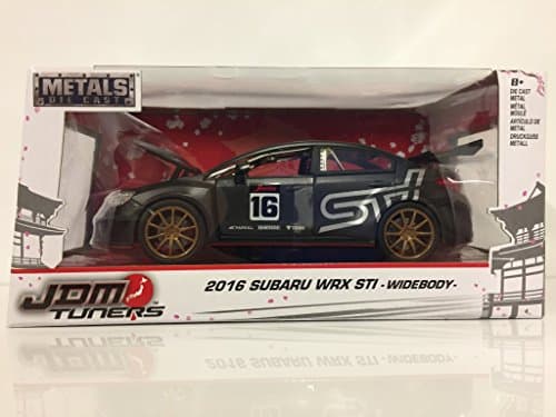 JADA 1:24 SCALE DIECAST MODEL W/B - METALS - JDM TUNERS - 2016 SUBARU WRX STI WIDEBODY BLACK 99090 (OPENING FEATURES)
