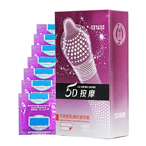SLB Works 24Pcs/Lot 5D Dotted Thread Ribbed G-Point Latex Condoms Contraceptives Big Pa4E7
