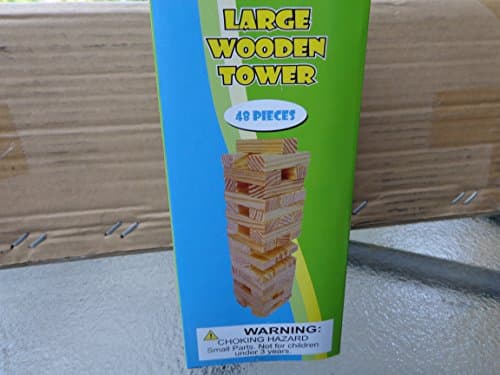 Stack Up & Balance Block Wood Tower 48 pieces Real wood toys Big size wooden tower Game