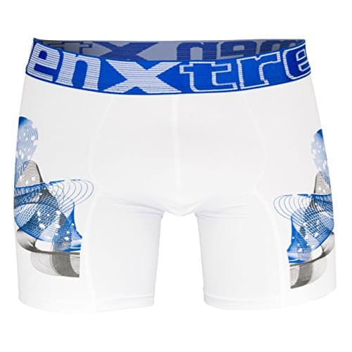 51400 Printed Microfiber Boxer Briefs Color White Size M