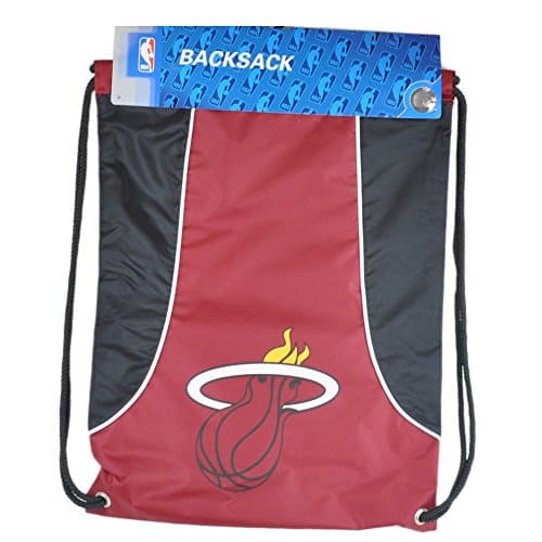 NBA Miami Heat Drawstring Back Pack Sack Gym School Book Bag Red Black Workout