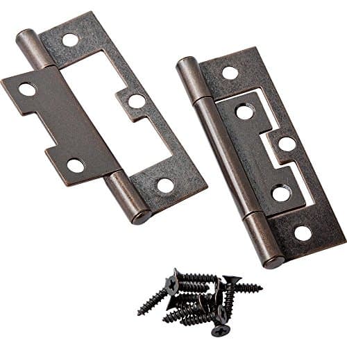 Selby Hardware Statuary Bronze Non-Mortise Hinges, 3/4'' x 1'' x 2-1/2'', Pair