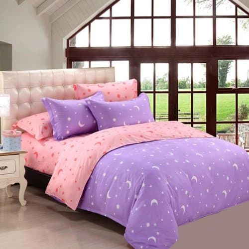 4Pcs Suit Star Moon Cotton Reactive Printed Bedding Sets