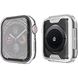 SIRUIBO Compatible with Apple Watch Series 4 Screen Protector 40mm, Soft Slim Full-Around Protective iWatch 4 Case Cover for Apple Watch Series 4, Silver