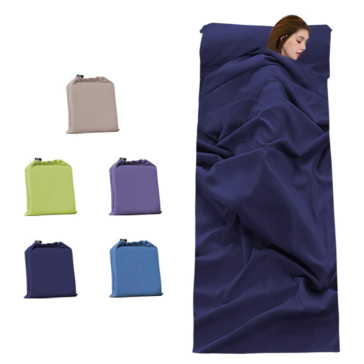 iphonepassteCK Sleeping Bag Liner Travel Camping Sheet & Sleeping Sack Lightweight & Portable Perfect for Traveling Hotels Camping Backpacking