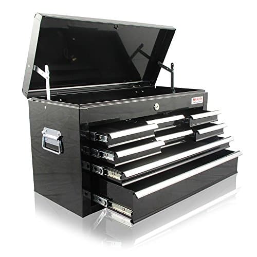 Tool Box with 8 Drawers and 1 Lid Compartment Black