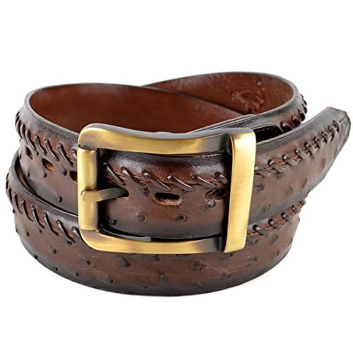 Original Brown Ostrich Skin Belt