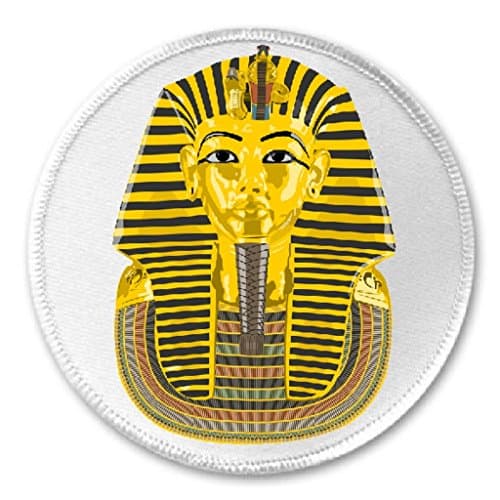 Egyptian Pharaoh Gold - 3" Sew / Iron On Patch Ancient Egypt Tomb