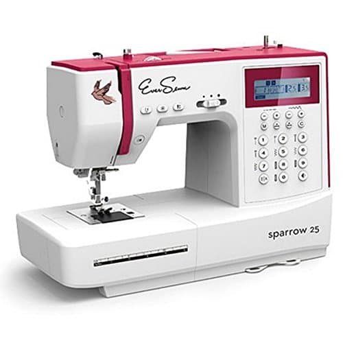 EverSewn Sparrow 25-197 stitch Computerized Sewing Machine With Eversewn Rolling Tote and Accessories Bundle (NAVY)
