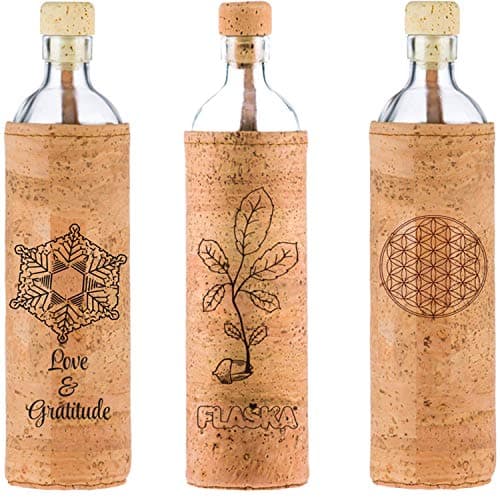FLASKA Glass Water Bottle with Water Structuring
