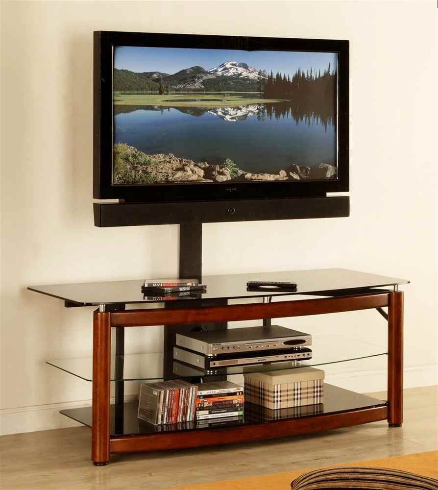 54 in. TV Console in Brown Cherry Finish