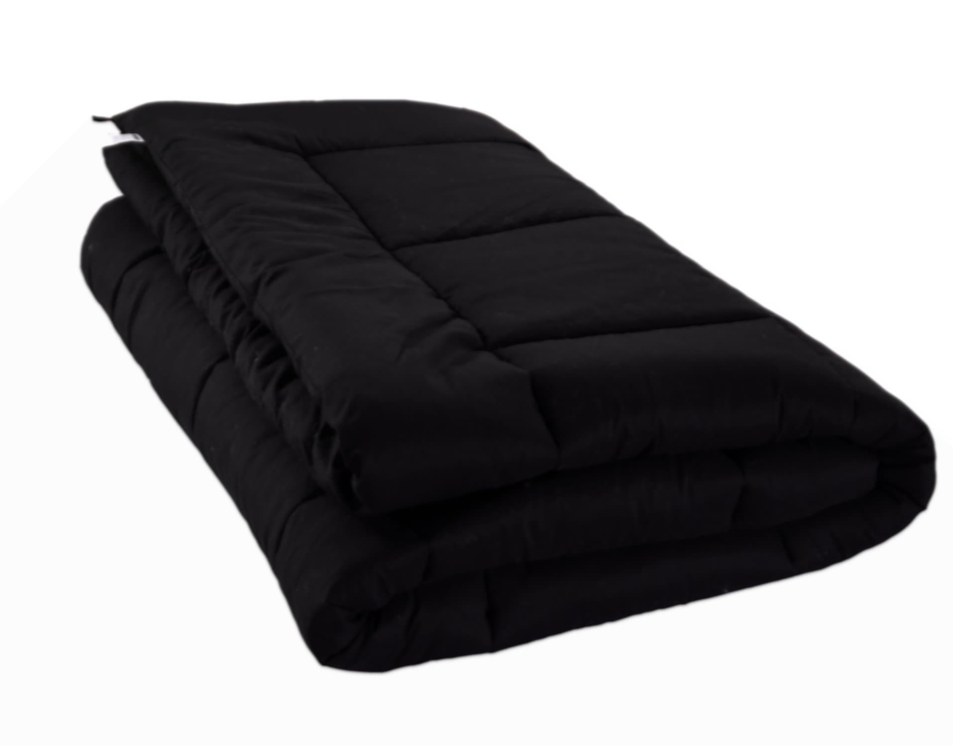 Toodou Soft Thick Quilt Down Alternative King Comforter For All Season, Luxury Hotel Collection Reversible Duvet Insert With Corner Tab, Black