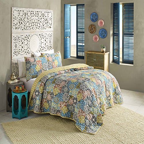 Blissliving Home Riyadh Reversible Quilt Set, Multi, Full/Queen