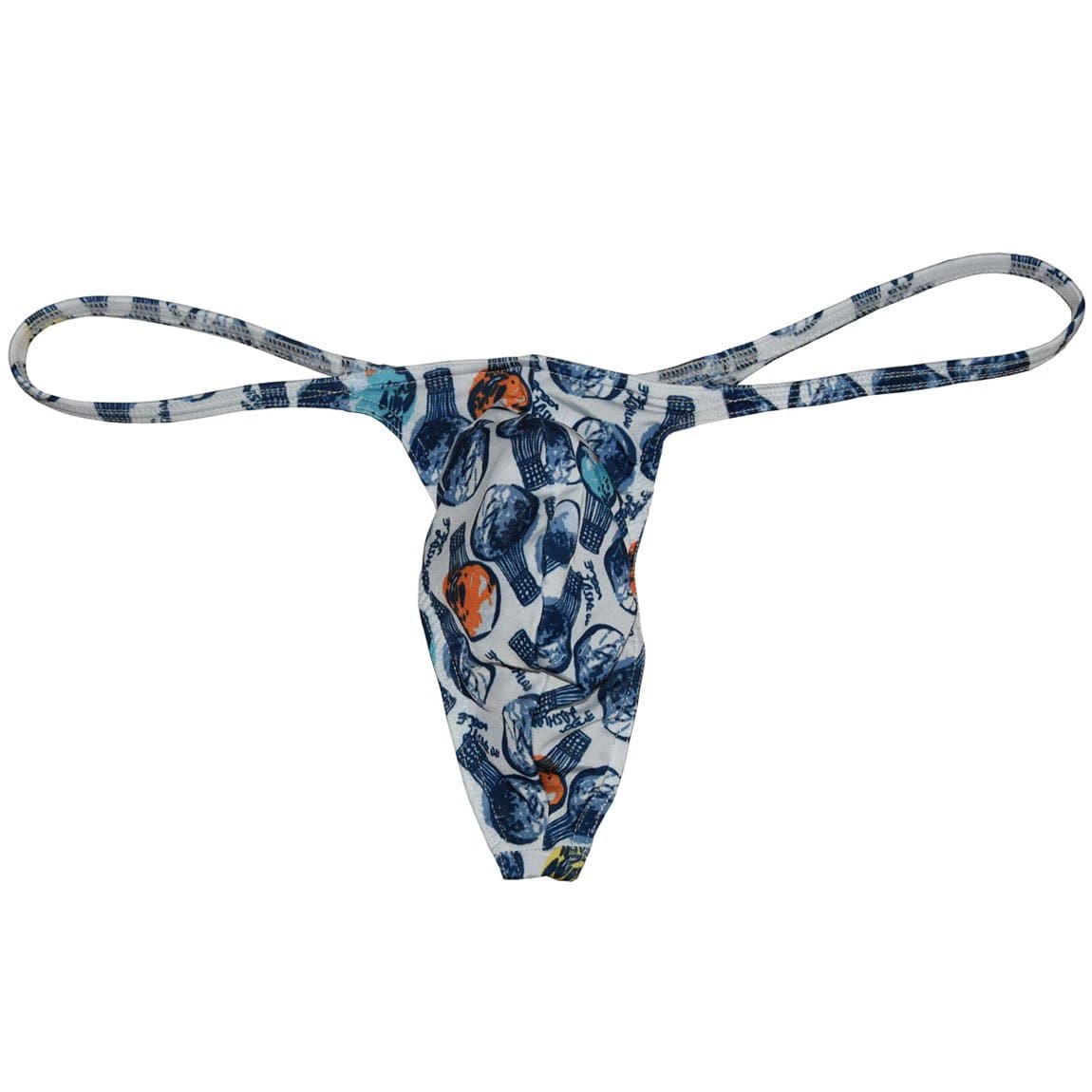 Lemja Men's Printing Pouch Thong Mini Bikini Jockstrap Sexy Men Underwear G-String Pants