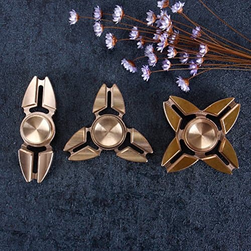 PUTAOINFO 3pcs Triangle Torqbar Brass Tri-Fidget Hand Spinner Finger Toys EDC Focus Stress ADHD Autism