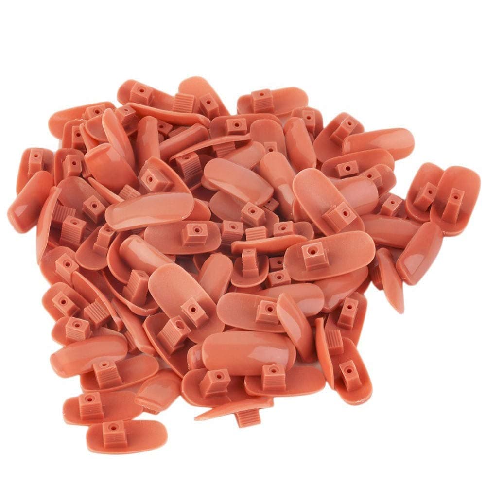 Merssavo 100pcs Fake Nails Tips Box for Flexible Practice Model Training Hand Nails DIY Art