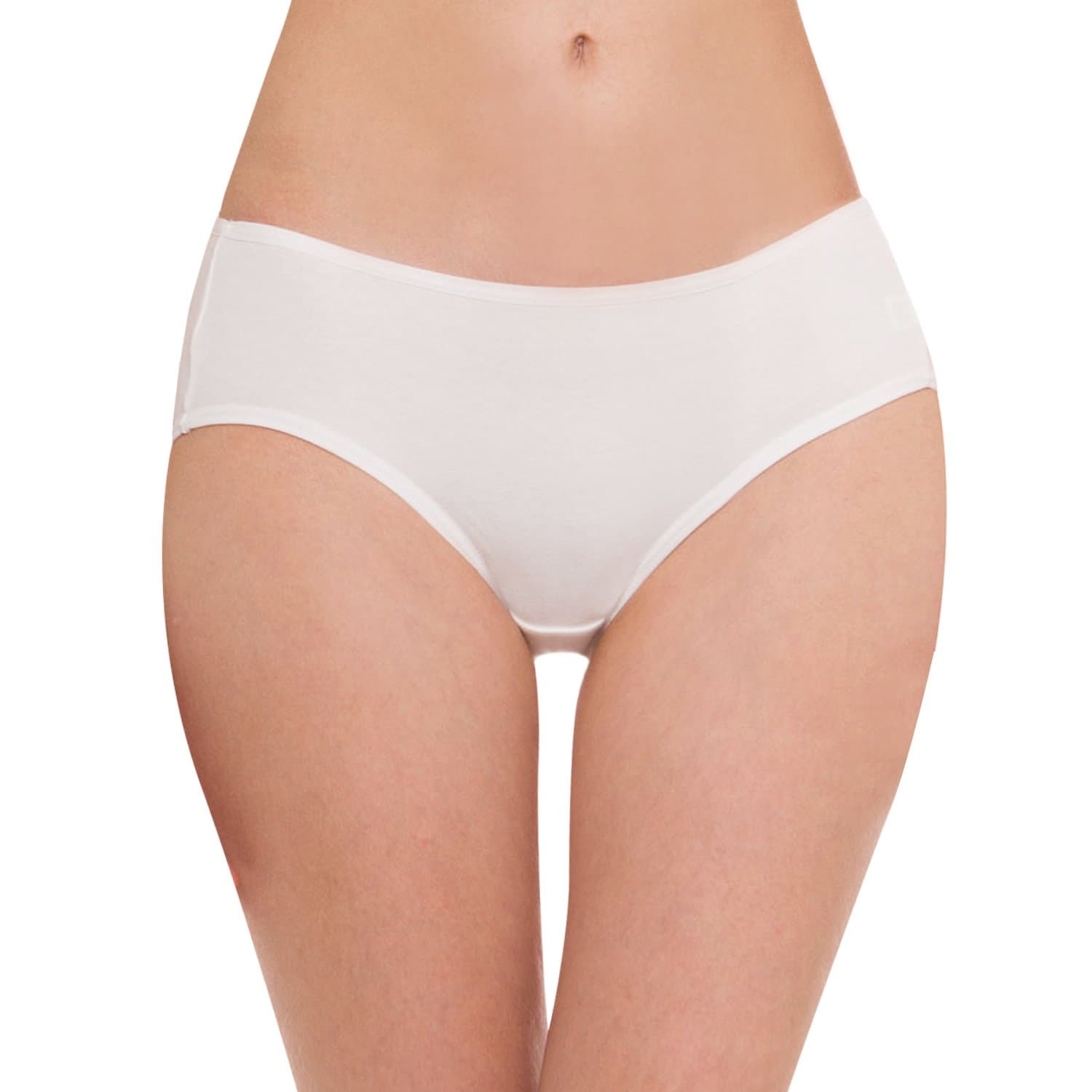 Hesta Women's Organic Cotton Basic Panty Underwear (Medium, White)