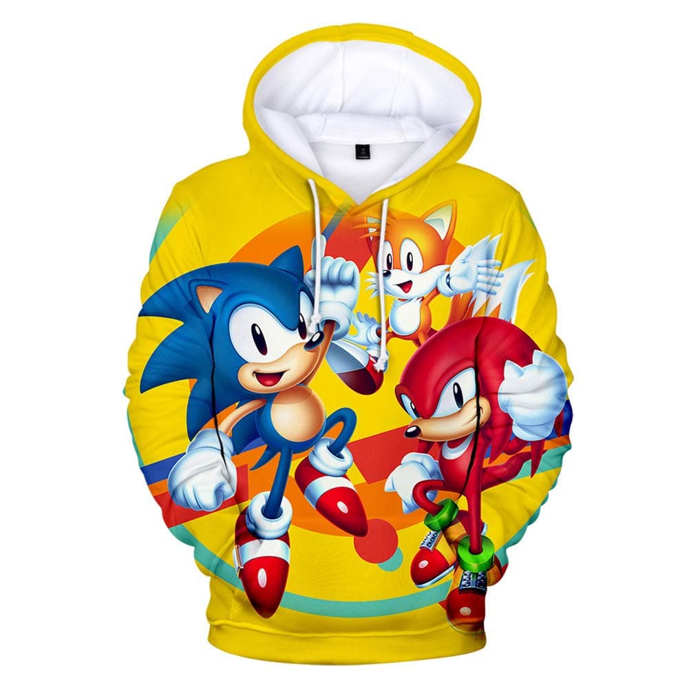 xisnhis Sonic The Hedgehog 3D Digital Printing Personalized Hooded Pullover Sweater Female Fashion