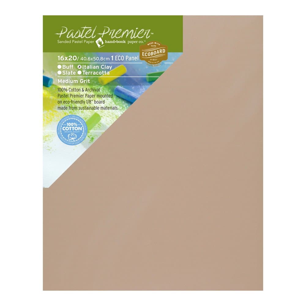 Pastel Premier Sanded Pastel Paper Eco Panel, Medium Grit, 16X20 inches, Italian Clay, 1 Panel