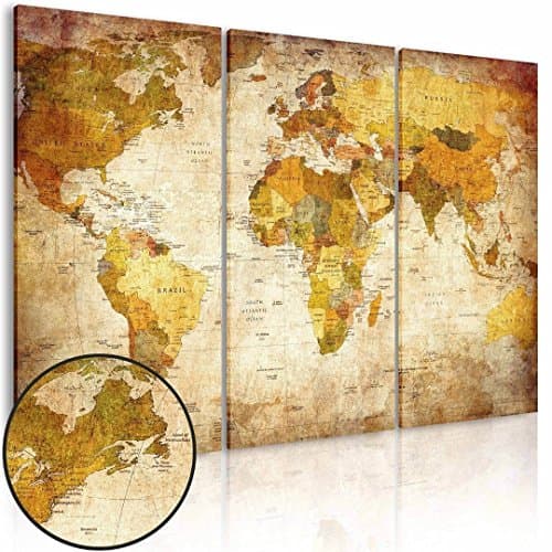 (Frameless) Canvas Prints Map Art, NLEADER Retro Style World Map 135x90 cm( 53x35.4 in) (Frameless)
