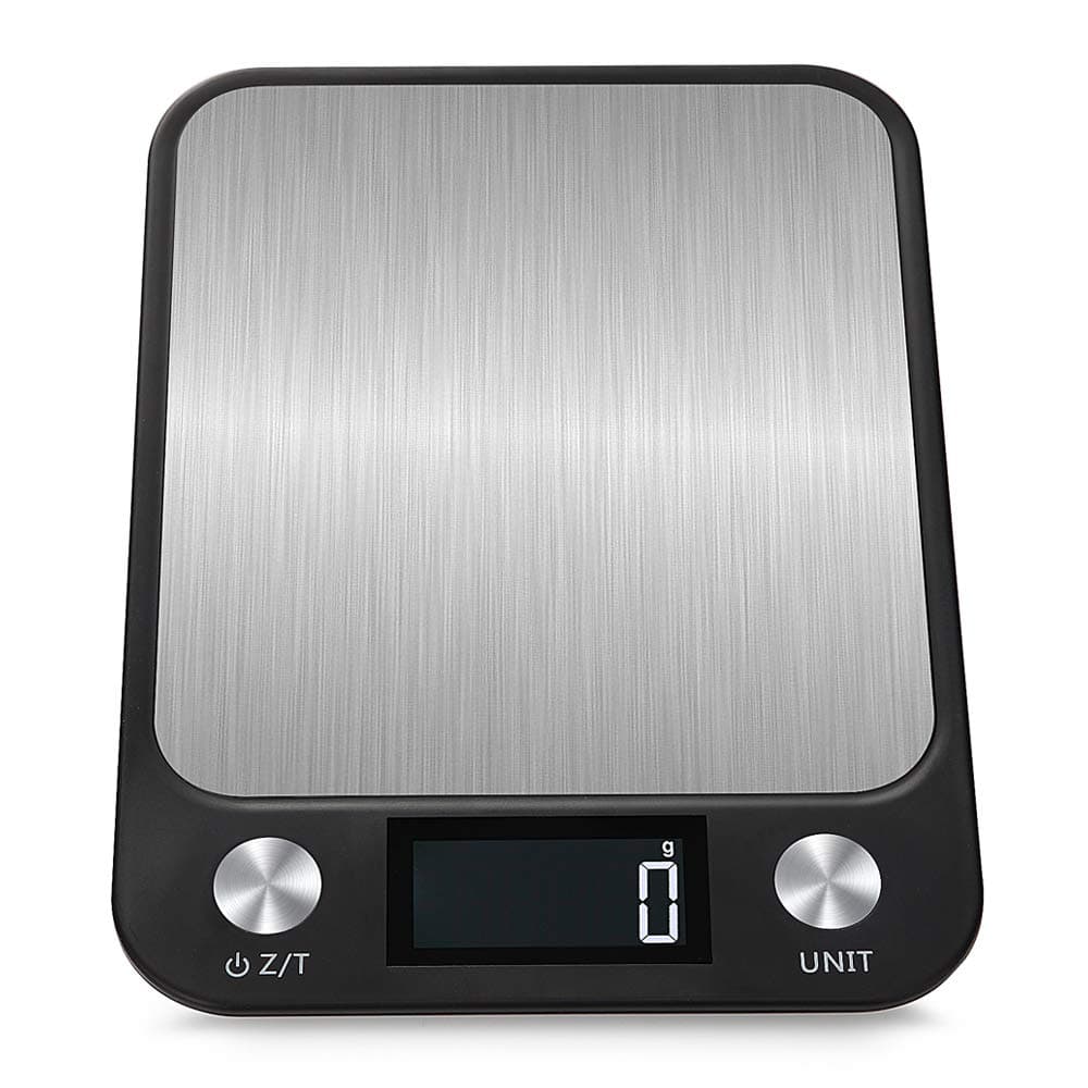 Kitchen Scale Multifunction Digital Food Scale, 22 lb 10 kg Capacity, Ultra Slim Stainless Steel with Large LCD Display Tare Function(Black)