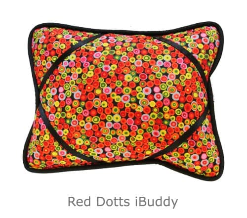 iBuddy - Red Dotts - 14 ½" x 11 ½" - iPad & Tablet Holder Pillow For iPad, Nook HD+, Samsung Galaxy Tab 10.1 & Google Nexus 10. Fits the larger Electronic Readers, similar to the iPad.
