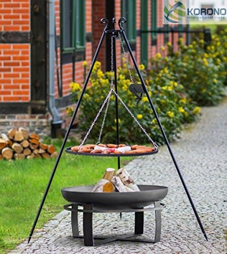 Korono 2 in 1 Swivel 180 cm with Chain and Rust 70 & 80 cm – Cozy Campfire Fire Pit & Grill