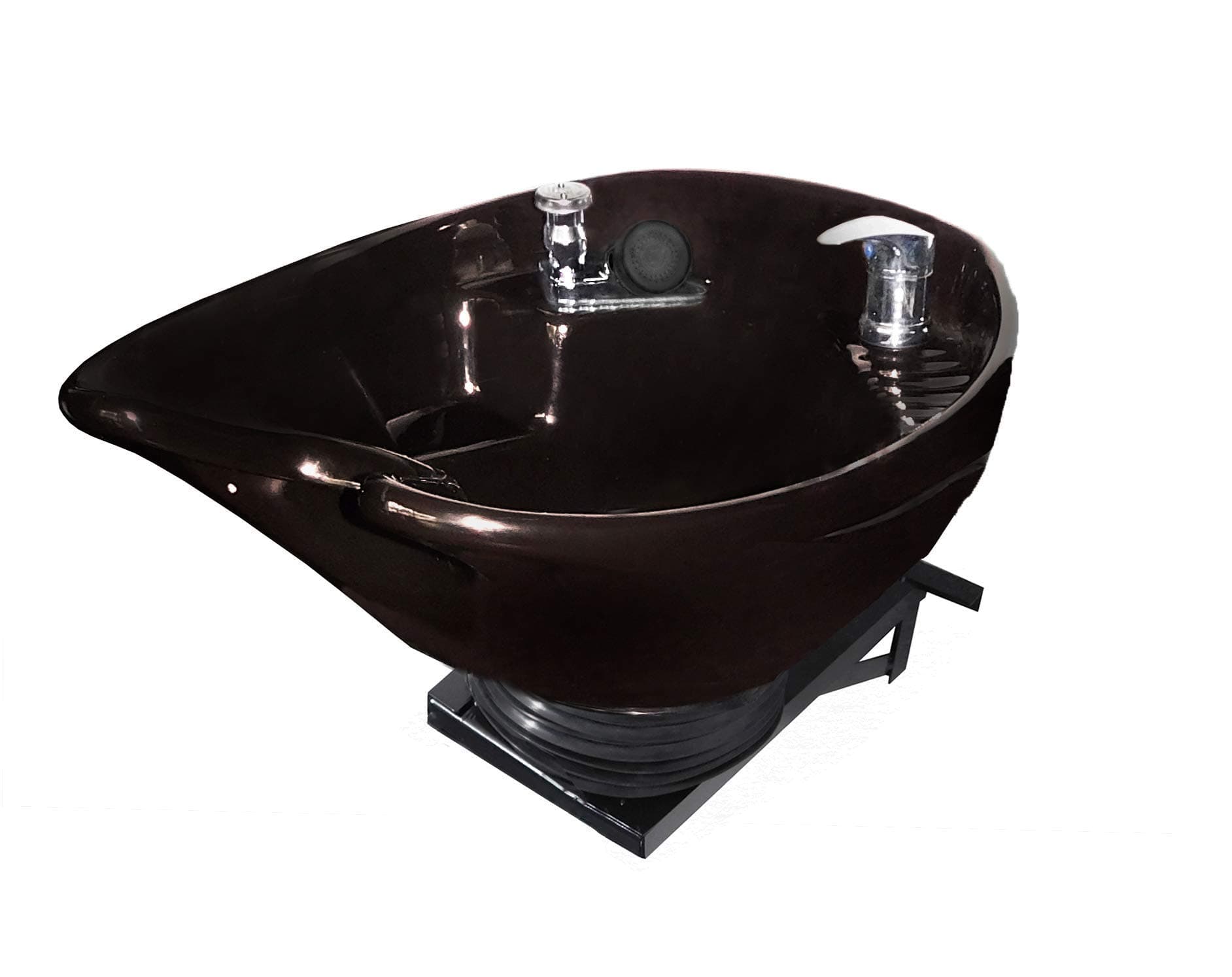 Wall Mounted Tilting Ceramic Shampoo Bowl Sink Black - Extra Deep and Wide Design - B10