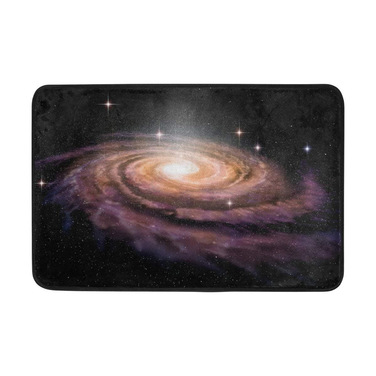 Risating 3D Space Spiral Galaxy Doormat Floor Mat Washable Home Entrance Rug 23.6x15.7 Inch