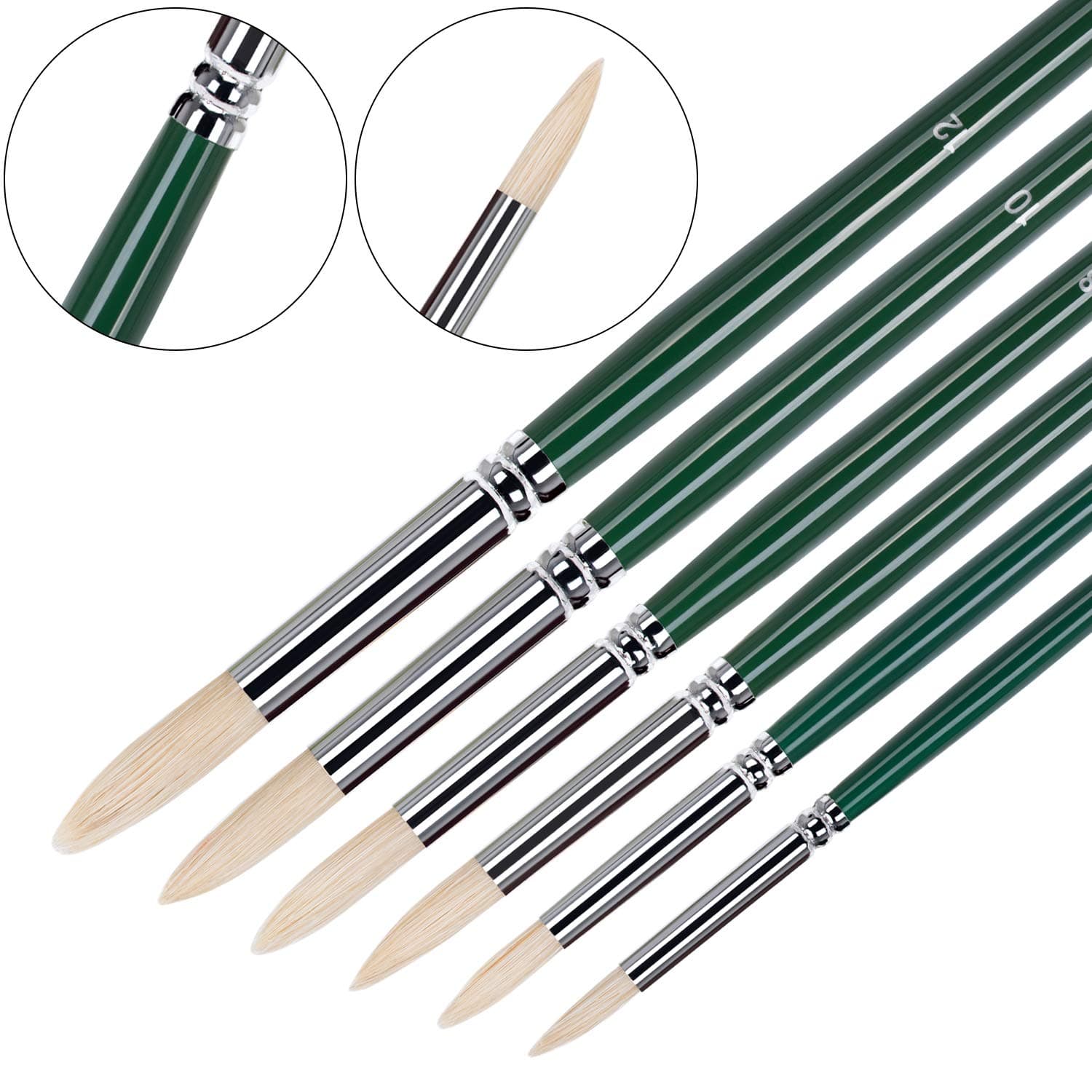 Paint Brushes for Art Professional Oil Paint Brushes 6 PCS Artist Paint Brush Set Watercolour Paint Brushes Round Paint Brushes Perfect for Acrylic Oil Gouache Watercolor Painting