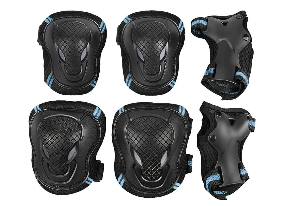 6 Pcs Skating Protective Gear Set Kid Knee Pad Elbow Wrist Guard Boy Girl Skateboard Adjustable Knee Elbow Braces Roller Skates Cycling Protector Support Women Reflective Outdoor Antislip Crashproof
