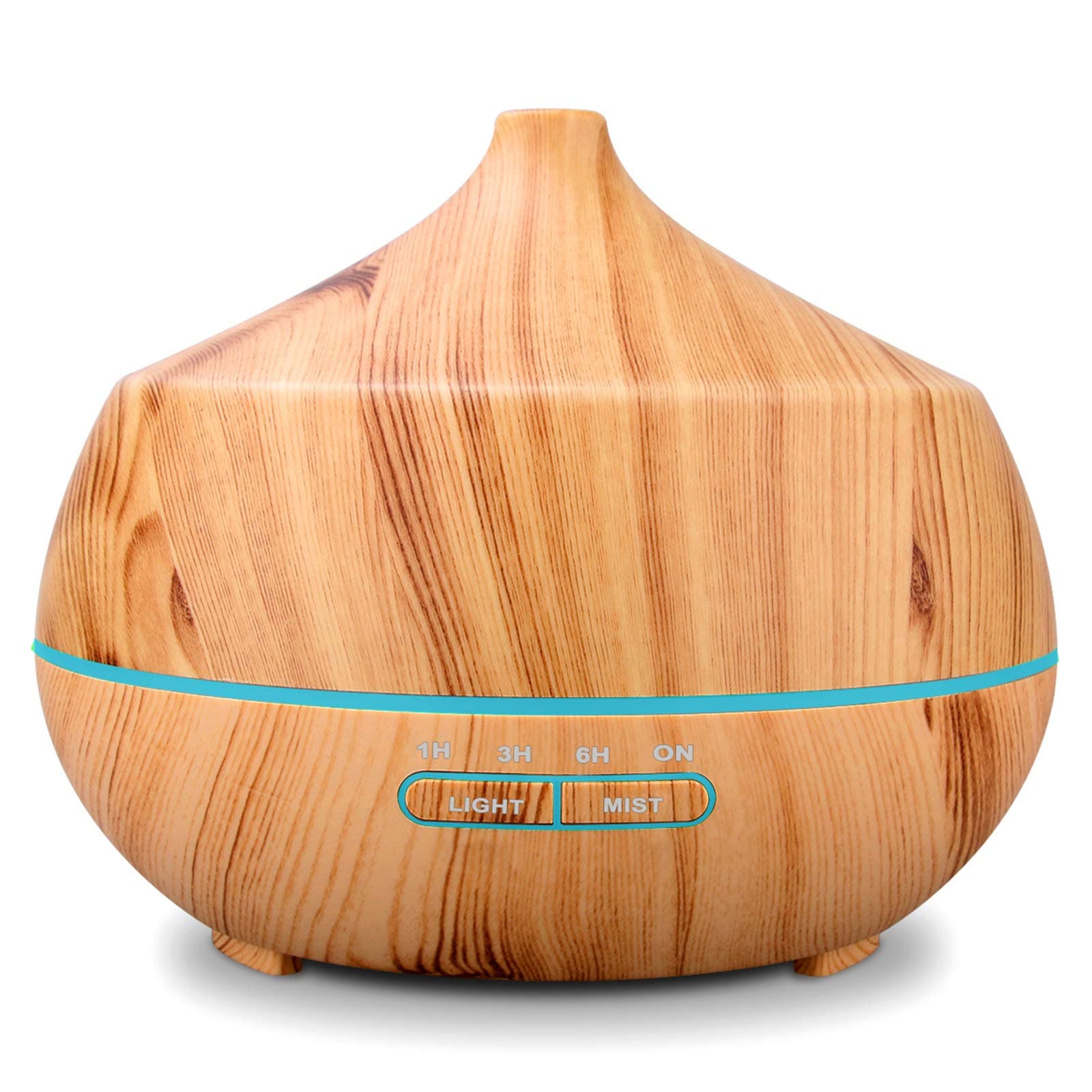 RENWER Essential Oil Diffuser, 400ml Wood Grain Ultrasonic Cool Mist Humidifier, Diffuser for Essential Oils Aromatherapy Air Vaporizer, 7 Color LED Lights Waterless Auto-Off for Yoga/Spa/Bedroom