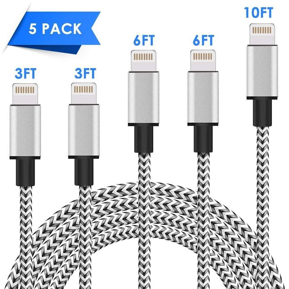 MFi Certified Cable 3FT 3FT 6FT 10FT Nylon Protable Braided USB Fast Charging& Syncing Cord Compatible Charger XS/MAX/XR/8/8 Plus/ 7/7 Plus/6s/6s Plus-153
