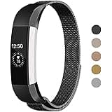 Keasy Replacement Metal Bands Compatible for Fitbit Alta and Fitbit Alta HR, Stainless Steel Replacement Bands for Women Men