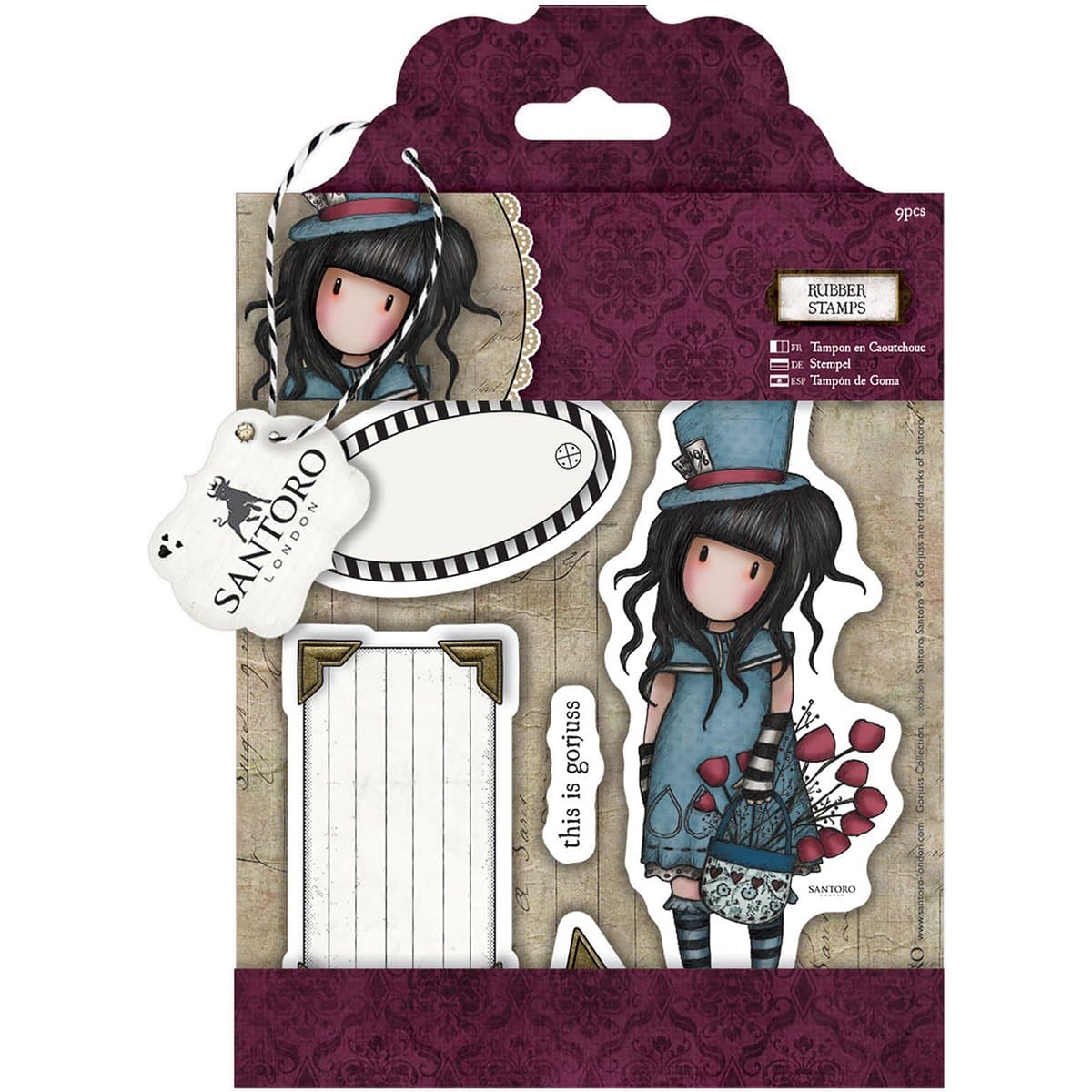 docrafts Gorjuss Santoro Rubber Stamp, The Hatter