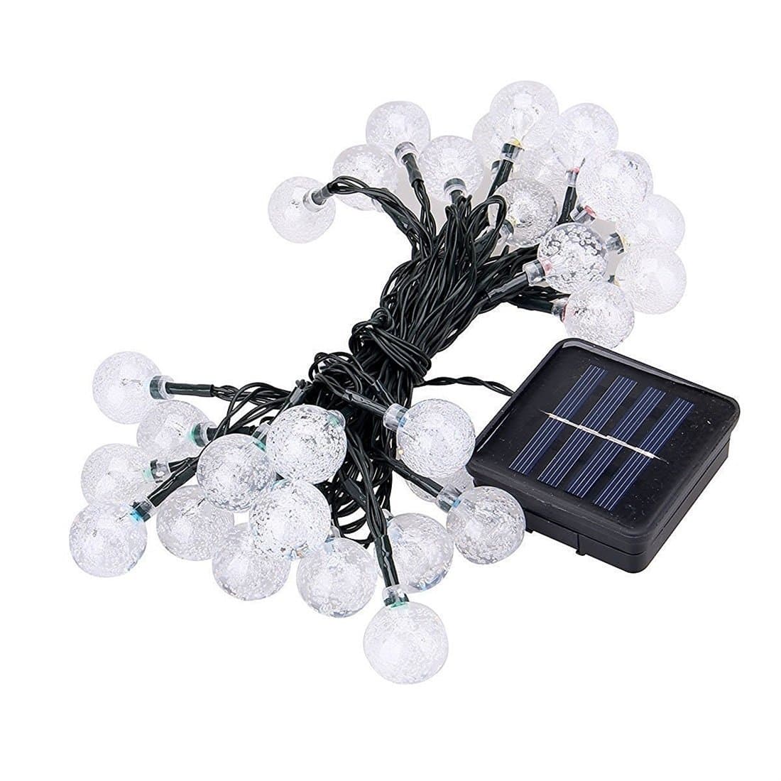 JETSUN Solar String Lights, 17ft 30 LED Waterproof Crystal Ball Decoration Lights for Outdoor and Christmas Tree (Multi-color)