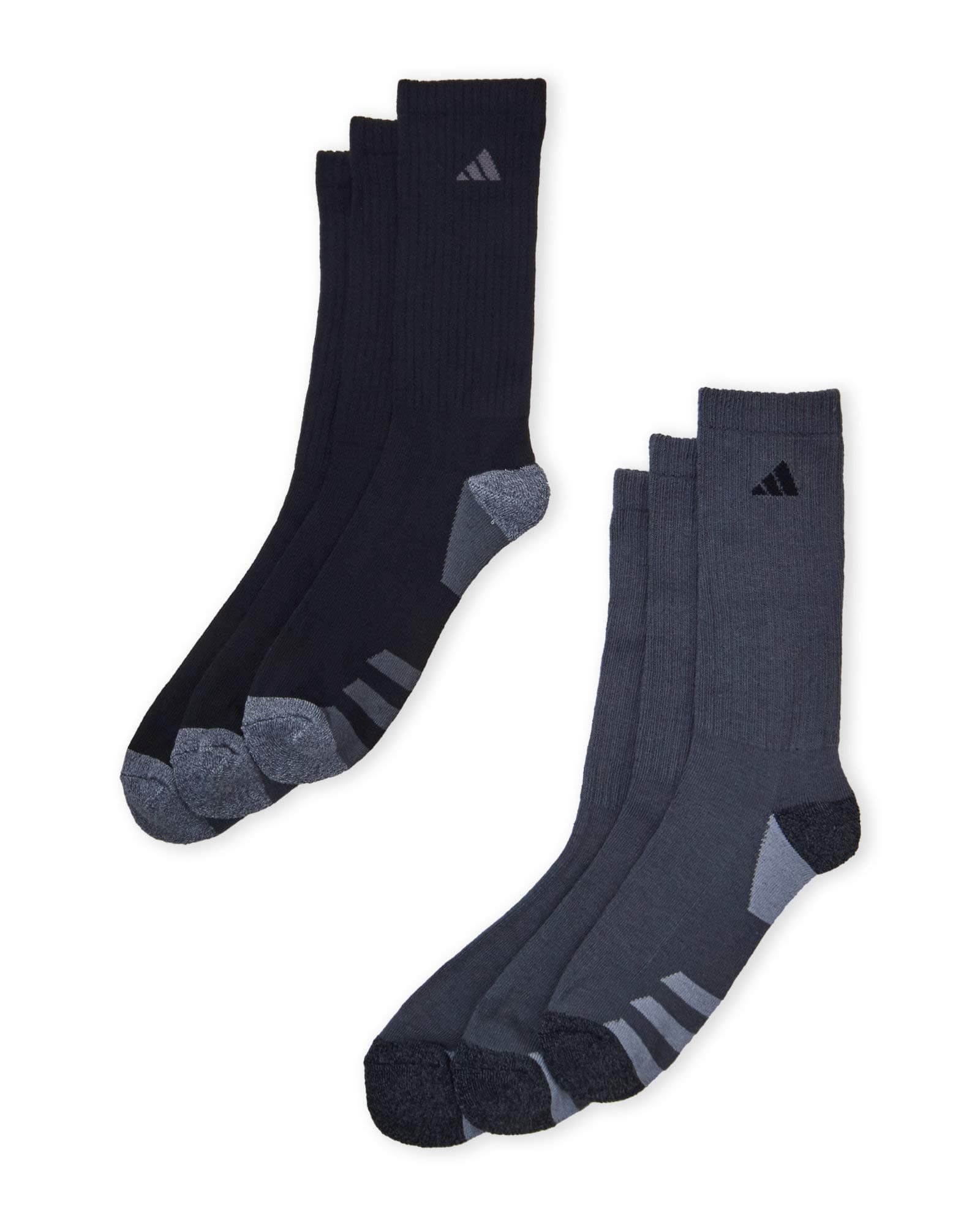 adidasMen's Athletic Crew Socks (6-Pack) (White/Gray/Royal/Red) Shoe Size 6-12