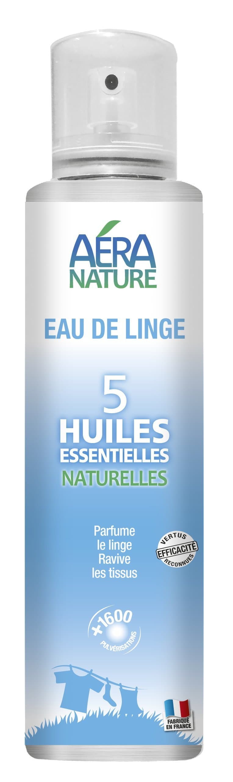 "Eau de linge" Natural Linen Water, 250 ml, with 5 Essential Oils