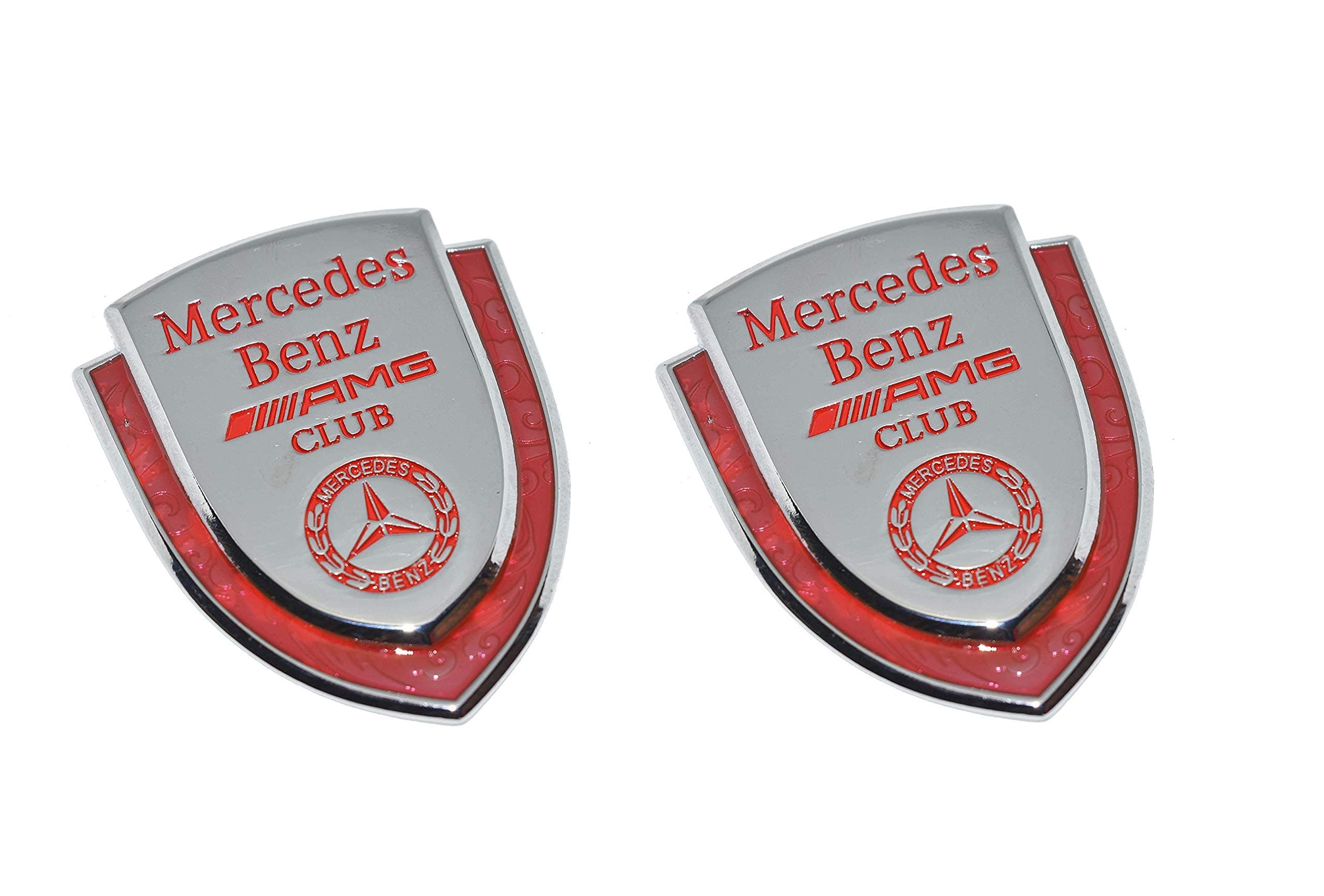 JMD GLOBAL SALES - Shield Refit Logo Auto Car Rear Side Fender Stickers Metal Decorative Logo - For Mercedes Benz (PACK OF 2)