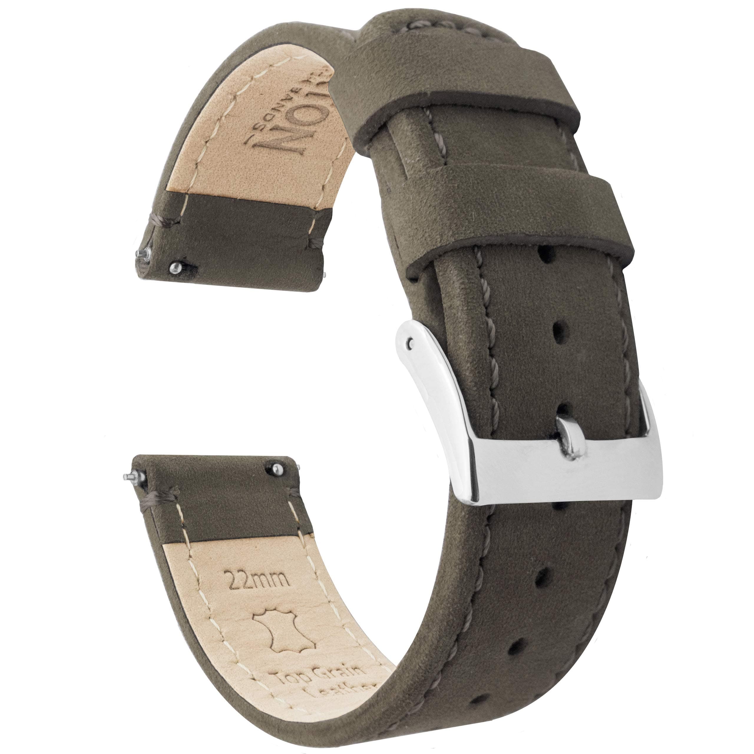 BARTON WATCH BANDSBarton Quick Release - Top Grain Leather Watch Band Strap - Choice of Colour & Width - 16mm, 18mm, 19mm, 20mm, 21mm 22mm, 23mm or 24mm