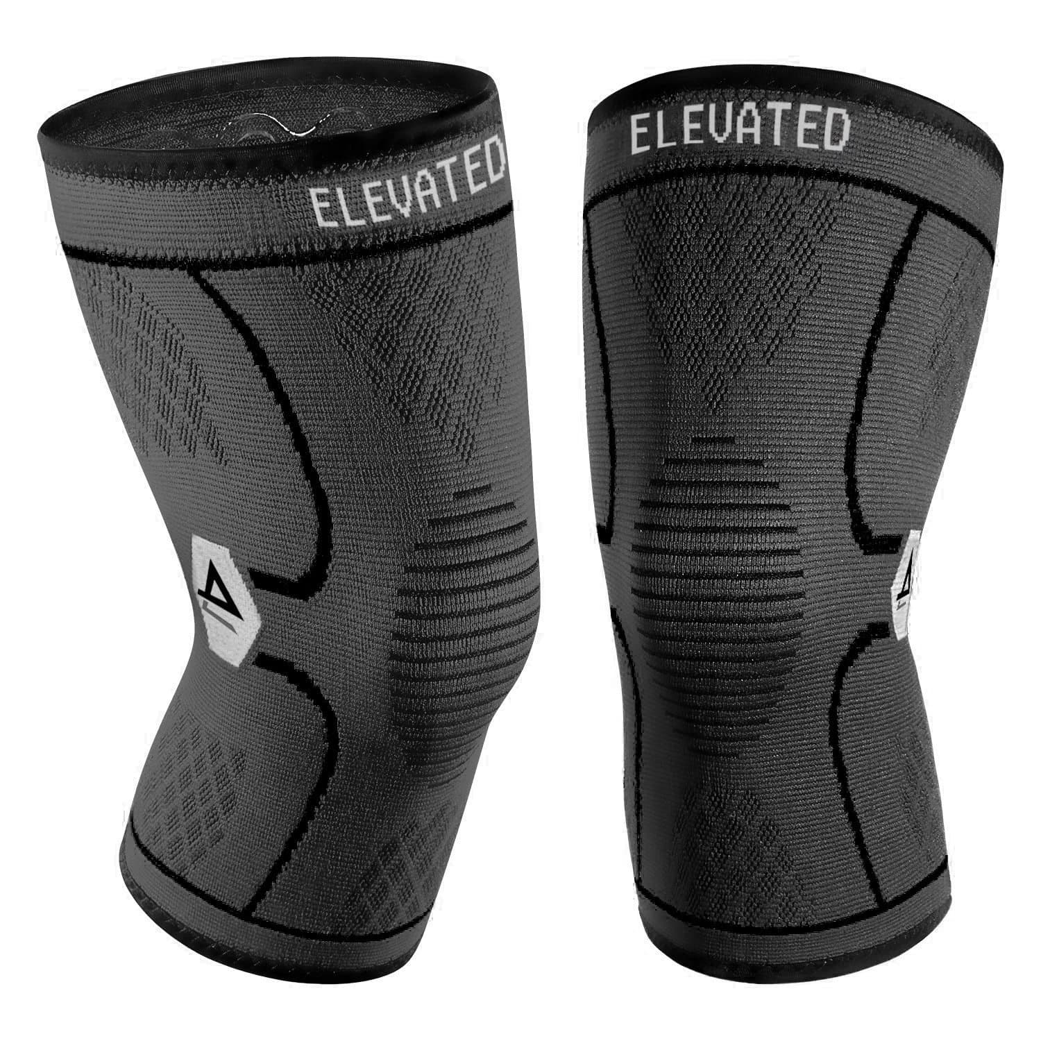 Elevated Sports Knee Brace Compression Sleeve Support for Running, Jogging, Sports, Weightlifting, Joint Pain Relief, Arthritis and Injury Recovery (Black, Small)