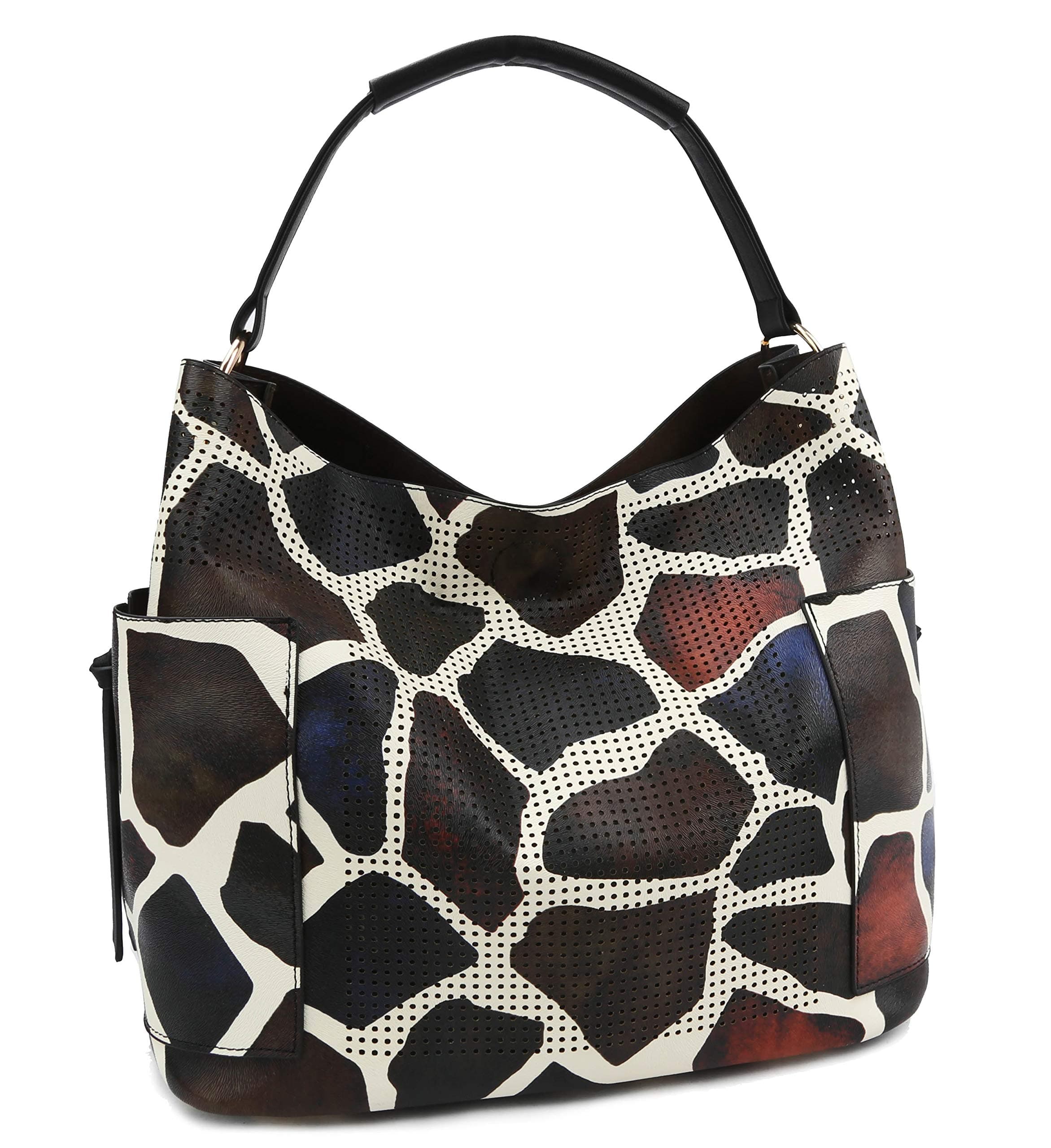 Le Miel Perforated Side Pocket Tote w/Inner Pull-out Crossbody/Pouch